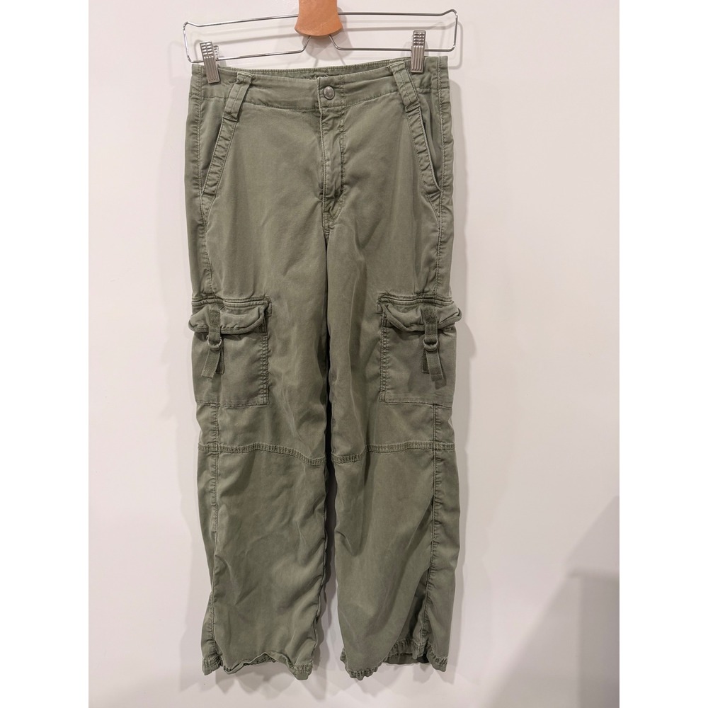 Americanβ Eagle Olive Green Cargo Pants Womens 2 Stretch Utility Straight Leg